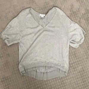 Barney’s grey cashmere and silk dolman top sz S